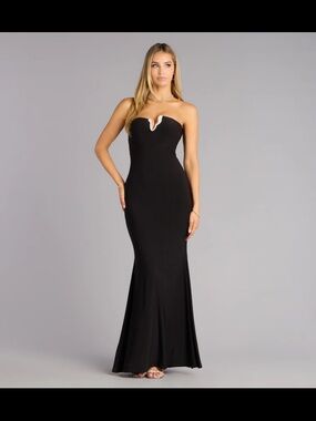 Windsor | Dresses | Windsor Kaia Strapless High Slit Formal Dress | Poshmark